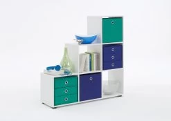 FMD Opbergrek Mega 6 Vakken - Wit -Songmics Winkel Mega 1 Wei inkl. Faltboxen fac1