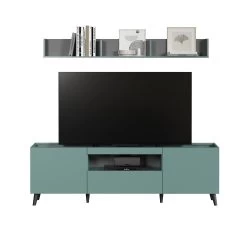 Tv-meubelset Melton | 181 X 42 X 175 Cm | Anthracite Blue -Songmics Winkel Melton WO 2210 326 31 frontal D Freisteller 20230331 79a2
