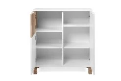 Commode Mercos 80cm 3 Deuren - Wit/old Style -Songmics Winkel Menorca 01A Kommode frontal offen c3b8