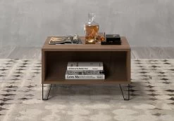 Salontafel Montez | Met Opbergruimte | 60 X 60 X 37 Cm | Craft Oak -Songmics Winkel Montez WO 1100 114 C4 frontal D 20220803 9dfe