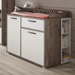 Commode Petrus Met 2 Deuren & 1 Lade - Wit/drijfhout