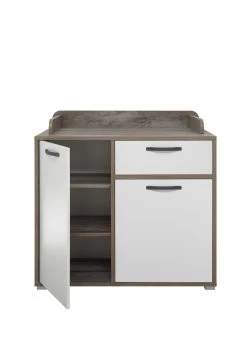 Commode Petrus Met 2 Deuren & 1 Lade - Wit/drijfhout 15 Commode Petrus Met 2 Deuren & 1 Lade - Wit/drijfhout -Songmics Winkel Moon Wickelkommode Freisteller frontal offen 6df1