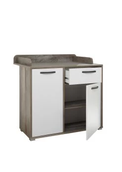 Commode Petrus Met 2 Deuren & 1 Lade - Wit/drijfhout 14 Commode Petrus Met 2 Deuren & 1 Lade - Wit/drijfhout -Songmics Winkel Moon Wickelkommode Freisteller seitlich offen mod 786d