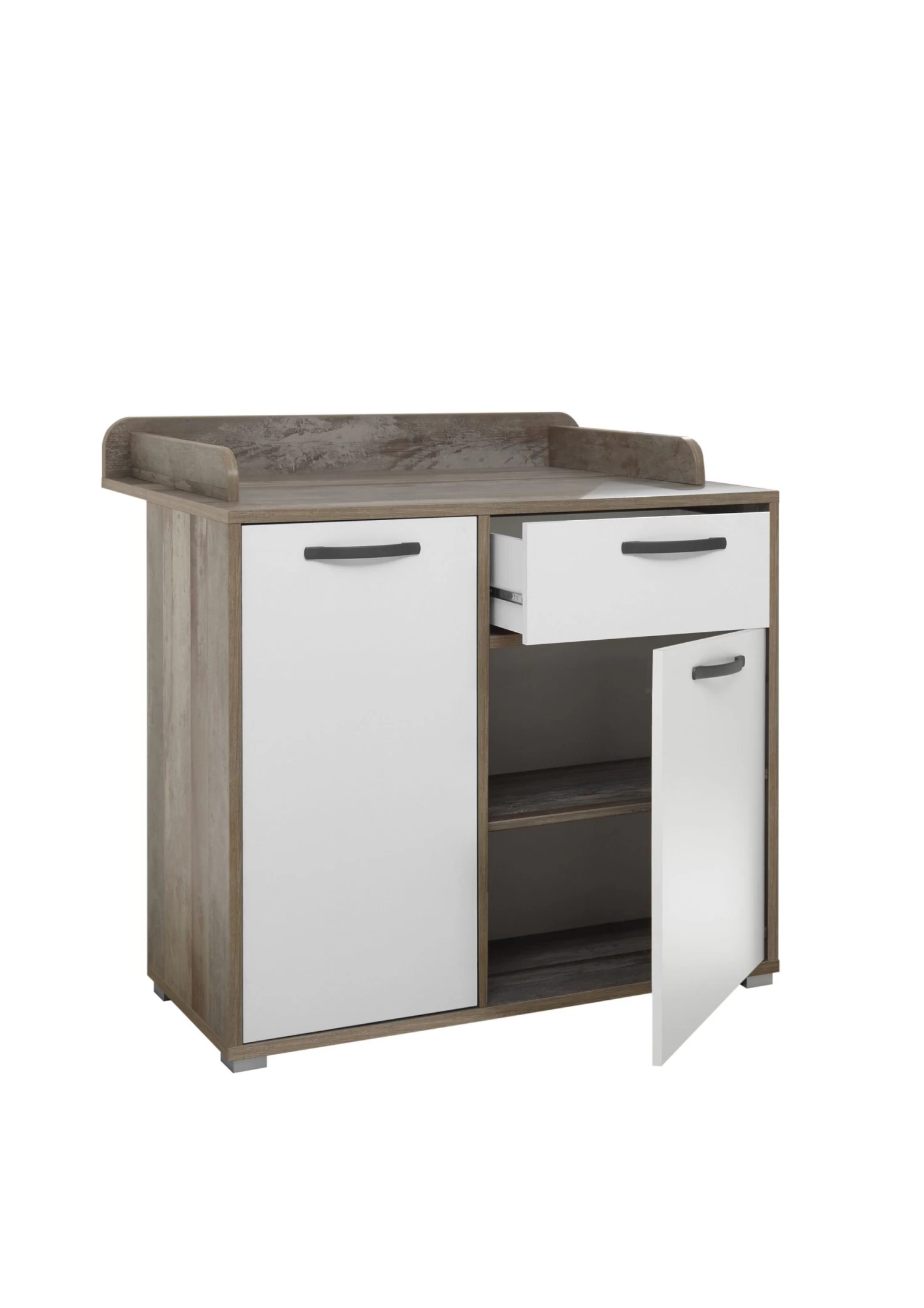 Commode Petrus Met 2 Deuren & 1 Lade - Wit/drijfhout 7 Commode Petrus Met 2 Deuren & 1 Lade - Wit/drijfhout - Afbeelding 5