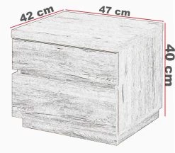Nachtkastje Paris 2 Lades - Bruin -Songmics Winkel Nachtkast 2 laden Paris technic dim. dc38