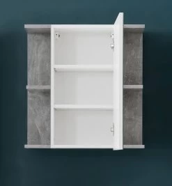 Spiegelkast Nano | 60 X 20 X 62 | Betonsteen-decor -Songmics Winkel Nano BD 1846 505 34 frontal geoeffnet 43f8