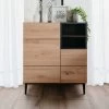Commode Ted 80cm 2 Deuren - Eik/zwart -Songmics Winkel Nola 01A Kommode Halbambiente frontal s 2 3893