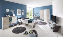 FMD Nachtkastje Nano Met Achterwand - Grijs/blauw/eik -Songmics Winkel Nona Milieu 9c72