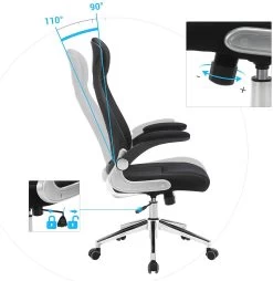 Songmics Bureaustoel Xavi - Zwart -Songmics Winkel OBN86BK 4 6f94