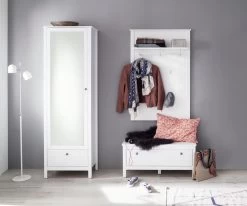 Garderobecombinatie Ole | Paneel, Kolomkast Met Spiegel En Bank | Wit -Songmics Winkel Ole GD 1839 918 01 frontal D 20180702 0bb1