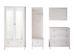 Garderobecombinatie Ole | Paneel, Kledingkast, Spiegel En Bank | Wit -Songmics Winkel Ole GD 1839 924 01 frontal Freisteller 20180702 658b