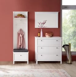 Garderobecombinatie Ole | Paneel, Bank Ladekast En Spiegel | Wit -Songmics Winkel Ole GD 1839 926 01 frontal D 20180702 682d