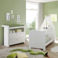 Babykamercombinatie Olivia/Julie | Luiertafel, Bed | Wit -Songmics Winkel Olivia BZ 1553 606 01 dynamisch D Himmel 20150615 757a