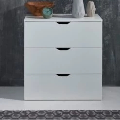 Ladekast Basix | 78 X 40 X 80 Cm | Wit Melaminegecoat | Multifunctioneel