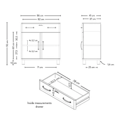 Bijzetkastje Malibu 2 Deuren 1 Lade - Laguneblauw -Songmics Winkel Ontwerp zonder titel 7c72