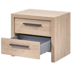 Nachtkastje Lavio 50cm, 2 Lades - Eik Decor/zwart -Songmics Winkel Ontwerp zonder titel 18 9ebf