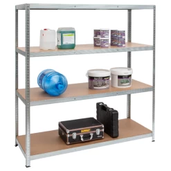 Stellingkast Heavy Duty 4 Legplanken, 160cm - Grijs