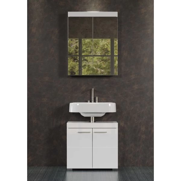 Opbergoplossing Amanda Voor Badkamers | Boven- En Onderkasten Voor Wastafel | High Glossy White 3 Opbergoplossing Amanda Voor Badkamers | Boven- En Onderkasten Voor Wastafel | High Glossy White