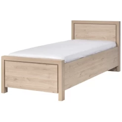 Eenpersoonsbed Lavio 90x200cm - Eikdecor/zwart -Songmics Winkel Ontwerp zonder titel 20 8f5e