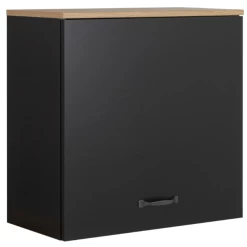 Bovenkast Manno 60cm Met 1 Deur - Zwart/eik