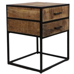 Nachtkastje Mitchell 45x40x55cm Mangohout - Naturel/zwart -Songmics Winkel Ontwerp zonder titel 34 c8ed