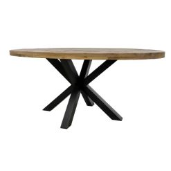 Eettafel Regina Ovaal 220x100cm - Mangohout/zwart -Songmics Winkel Ontwerp zonder titel 40 841c