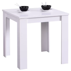 Eettafel Branco Vierkant 80x80cm - Hoogglans Wit -Songmics Winkel Ontwerp zonder titel 40 eaf3
