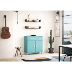 Bijzetkastje Malibu 2 Deuren 1 Lade - Laguneblauw -Songmics Winkel Ontwerp zonder titel 41 8fd9