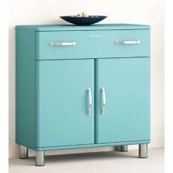 Bijzetkastje Malibu 2 Deuren 1 Lade - Laguneblauw