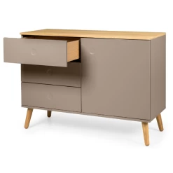 Commode Dot 109 Cm Met 1 Deur En 3 Lades - Eik/taupe -Songmics Winkel Ontwerp zonder titel 58 b932