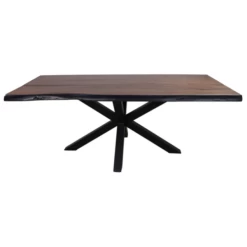 Eettafel Davor 220x100cm - Bruin/zwart -Songmics Winkel Ontwerp zonder titel 61 f2d2