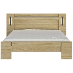 Tweepersoonsbed Soren 160x200cm Met Verlichting - Eik
