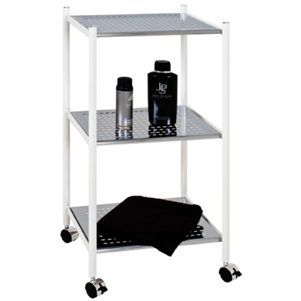 Rek Op Wielen Ayven, 3 Legplanken - Wit/grijs 3 Rek Op Wielen Ayven, 3 Legplanken - Wit/grijs