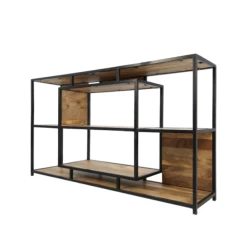 Buffet Levels 150cm Met Open Vakken - Mangohout/ijzer -Songmics Winkel Ontwerp zonder titel 77 6e6b