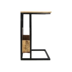 Bijzettafel Rick 68cm Met Magazinehouder – Mangohout/ijzer -Songmics Winkel Ontwerp zonder titel 80 141a