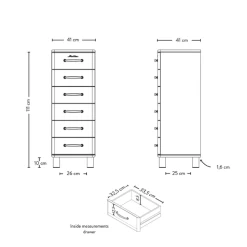 Ladekast Malibu 111,5 Cm Met 6 Lades - Geel -Songmics Winkel Ontwerp zonder titel 81 91a6