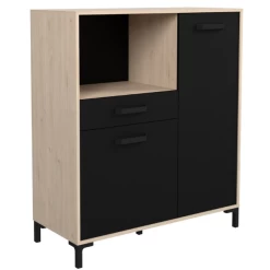 Microgolfkast Felicity 100cm, 2 Deuren & 1 Lade - Naturel/zwart 17 Microgolfkast Felicity 100cm, 2 Deuren & 1 Lade - Naturel/zwart -Songmics Winkel Ontwerp zonder titel 89 0592