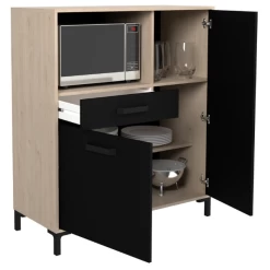 Microgolfkast Felicity 100cm, 2 Deuren & 1 Lade - Naturel/zwart 15 Microgolfkast Felicity 100cm, 2 Deuren & 1 Lade - Naturel/zwart -Songmics Winkel Ontwerp zonder titel 91 efdb