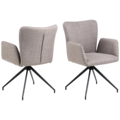 Draaibare Eetkamerstoel Met Armleuning: Laura, Bazel Licht Grijsbruin -Songmics Winkel Ontwerp zonder titel 94 da22