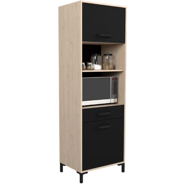 Buffetkast Felicity 60cm, 2 Deuren - Naturel/zwart 3 Buffetkast Felicity 60cm, 2 Deuren - Naturel/zwart