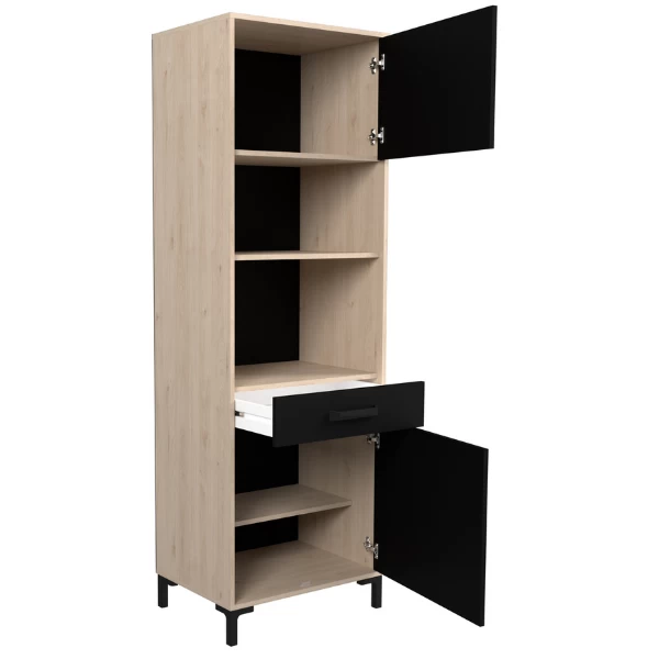 Buffetkast Felicity 60cm, 2 Deuren - Naturel/zwart 9 Buffetkast Felicity 60cm, 2 Deuren - Naturel/zwart - Afbeelding 7
