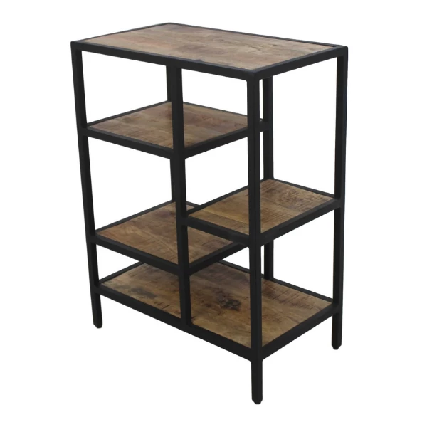 Open Vakkenkast Levels 60cm - Mangohout/ijzer 3 Open Vakkenkast Levels 60cm - Mangohout/ijzer