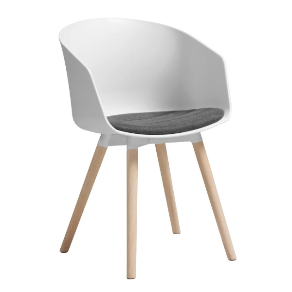 Eetkamerstoel Anouck - Wit/eik 6 Eetkamerstoel Anouck - Wit/eik - Afbeelding 4