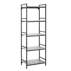 Wandrek Dukan 60cm 5 Legplanken - Zwart/beton