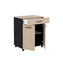 Kast Item 60x43x75cm 2 Deuren & 1 Lade Met Wielen - Eik/zwart -Songmics Winkel Ontwerp zonder titel 2022 01 20T155817.355 2a19