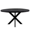 Eettafel Geraldton 140cm Rond Mangohout - Zwart