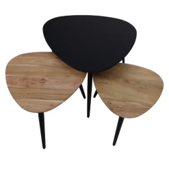 Bijzettafels Luzern Set Van 3 Driehoekig Acaciahout - Naturel/zwart -Songmics Winkel Ontwerp zonder titel 2022 01 31T140207.477 4545