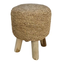 Kruk Malibu ø34cm Raffia En Teakhout - Naturel/beige -Songmics Winkel Ontwerp zonder titel 2022 02 02T113643.991 f65b