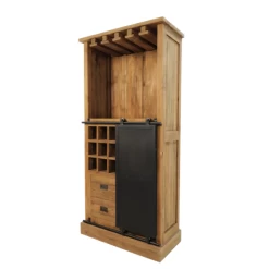 Wijnkast Blackburn 84x40x177cm Met 1 Deur En 2 Lades - Naturel/zwart -Songmics Winkel Ontwerp zonder titel 2022 02 03T114314.541 0f39