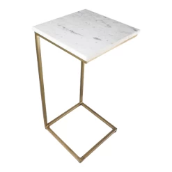 Bijzettafel Chandler 32cm Marmer - Wit/goud -Songmics Winkel Ontwerp zonder titel 2022 02 07T163922.887 b801